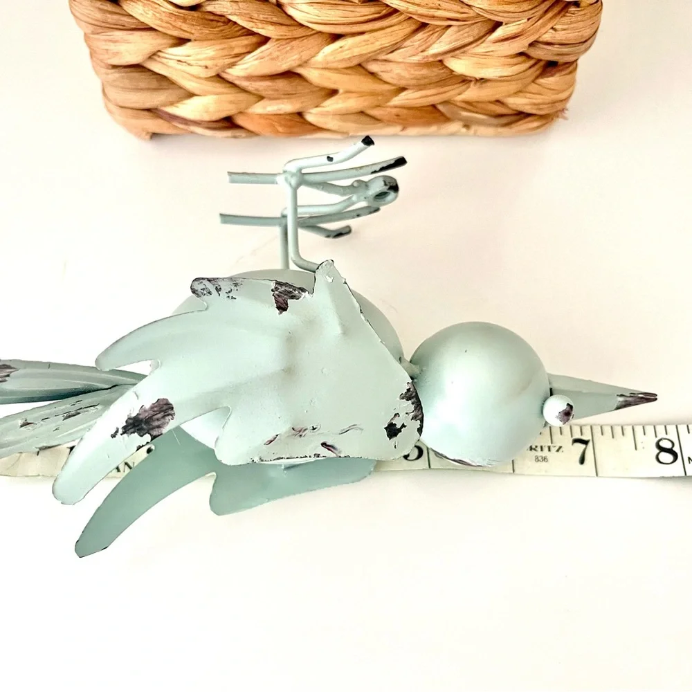 Blue Bird Set Metal and Wax Candle